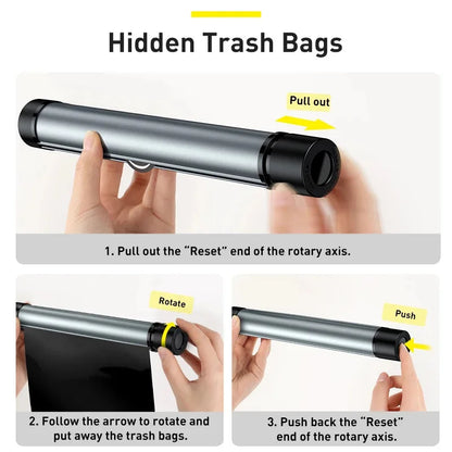 Hanging Car Trash Organizer with Bags Compact Clipping Car Organizer Trash Pocket Container for Headrest Rod Back Pocket BIN
