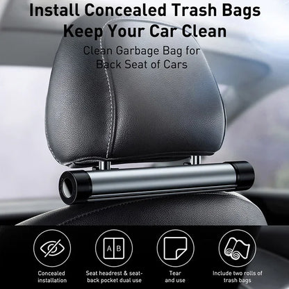 Hanging Car Trash Organizer with Bags Compact Clipping Car Organizer Trash Pocket Container for Headrest Rod Back Pocket BIN